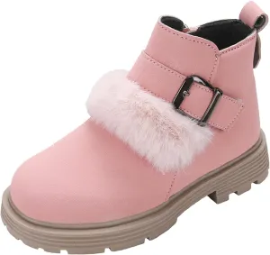 Baby Girls Zip Side Ankle Boots Low Heel Riding Little Girls Riding Boots Non Slip Breathable Shoes Toddler Boots