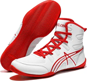 Boxing Shoes Wrestling Shoes for Mens High Top Gym Boots Non-Slip Breathable Fashion Powerlifting Training Footwear Unisex