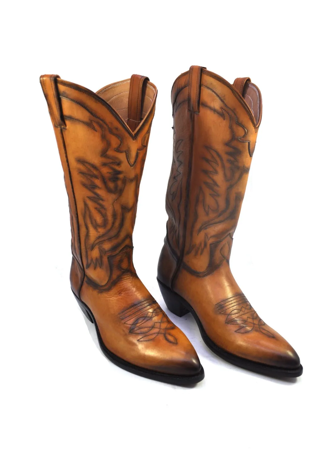 Cowboy Boots - Tan Leather