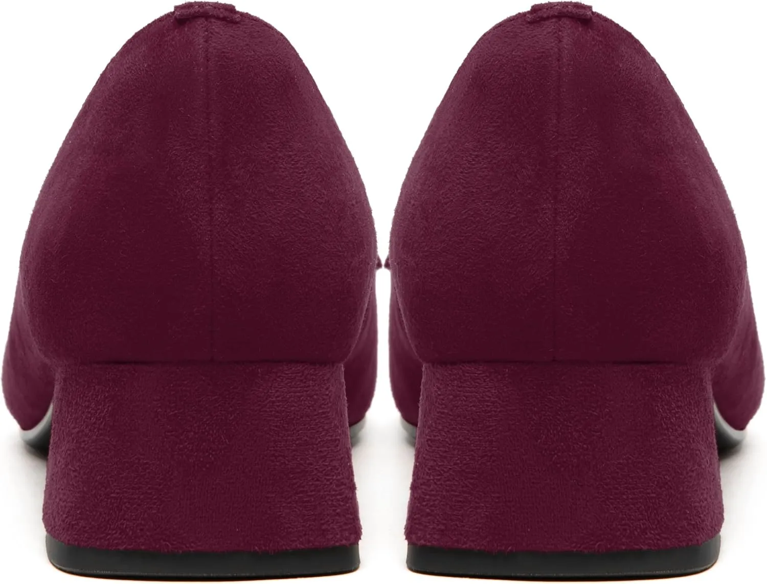 FEMSTEP Womens Slip On Work Casual Suede Leather Square Toe Chunky Low Heel Loafers Shoes 1.5 Inch