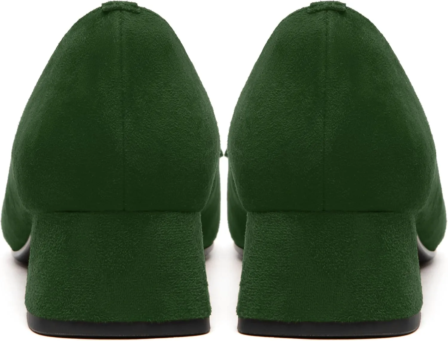 FEMSTEP Womens Slip On Work Casual Suede Leather Square Toe Chunky Low Heel Loafers Shoes 1.5 Inch