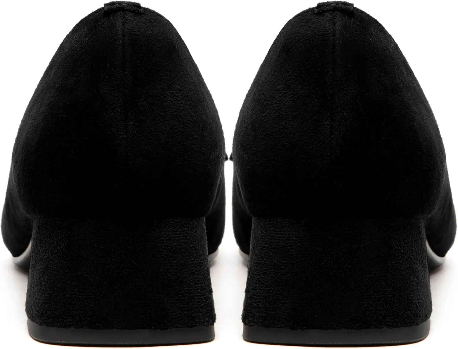 FEMSTEP Womens Slip On Work Casual Suede Leather Square Toe Chunky Low Heel Loafers Shoes 1.5 Inch