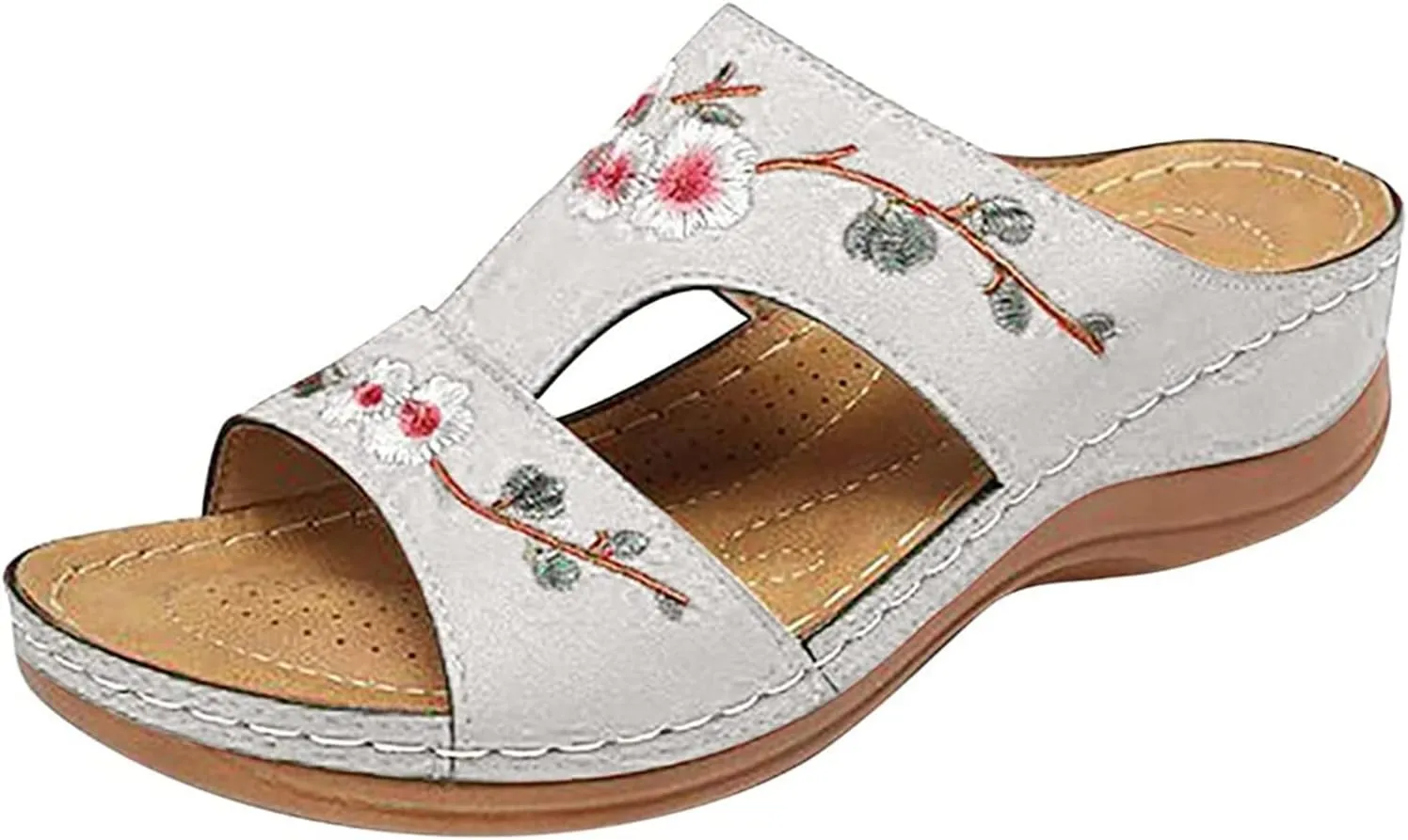 Lausiuoe Orthopedic Sandals For Women Plantar Fasciitis Arch Heel Support Orthotic Flips Flops Comfortable Walking Slides