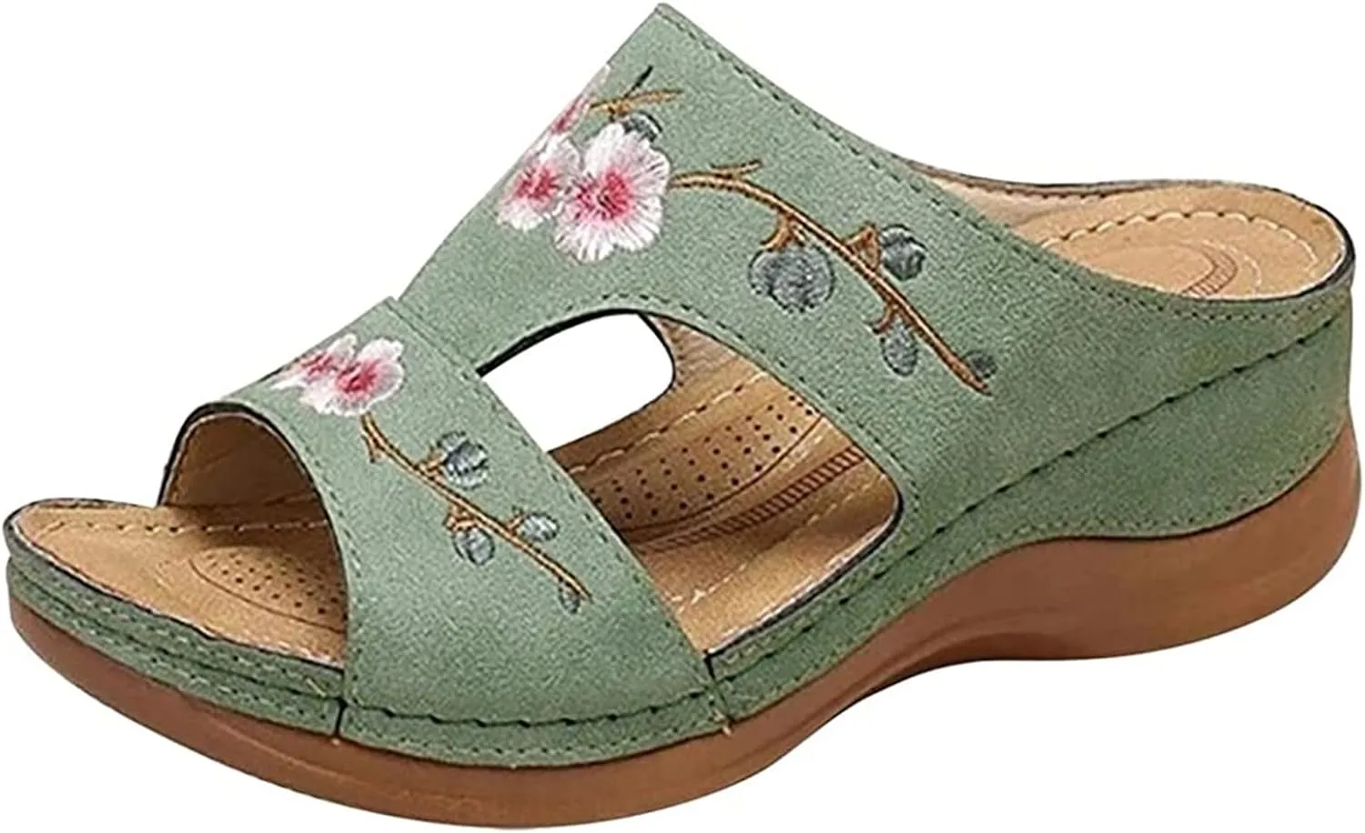 Lausiuoe Orthopedic Sandals For Women Plantar Fasciitis Arch Heel Support Orthotic Flips Flops Comfortable Walking Slides