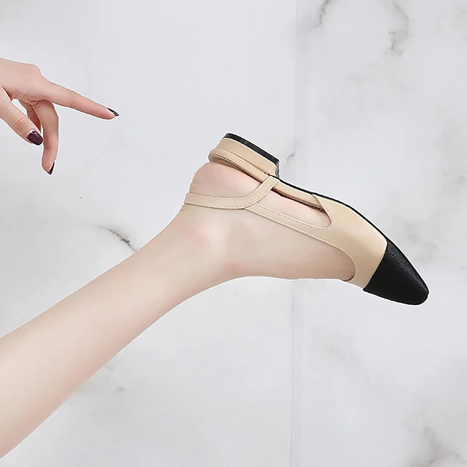 Low Heels Sandals for Women Fashion Summer Casual Dress Shoes Comfortable Round Head Slip On Slides Sandals