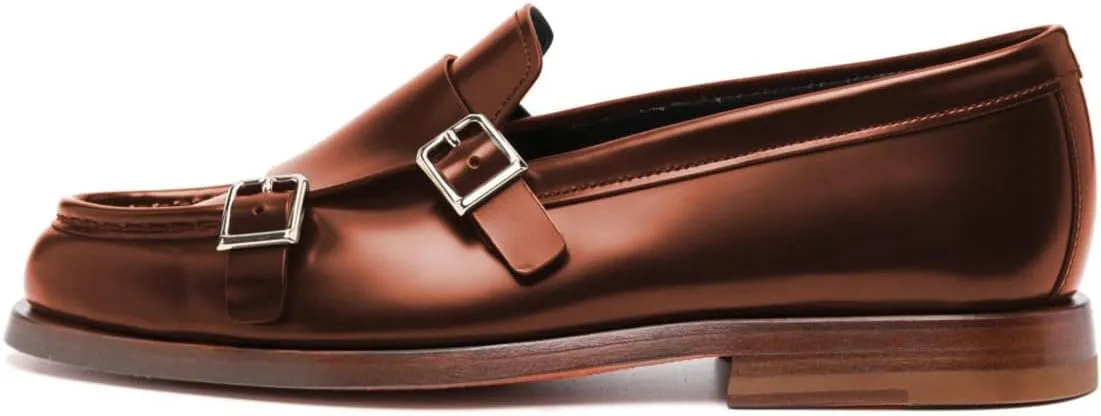 Milooey shoes Women's Round Toe Buckle Style Loafers Chunky Low Heels Slip On Dressy Daily Business Party Formal Shoes Size 4-16 US