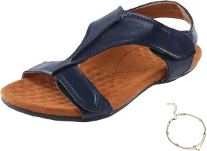 Orthowalkway Womens Comfy Orthotic Sandals Arch Support T-Strap Orthopedic Sandals Summer Casual Beach Flat Shoes