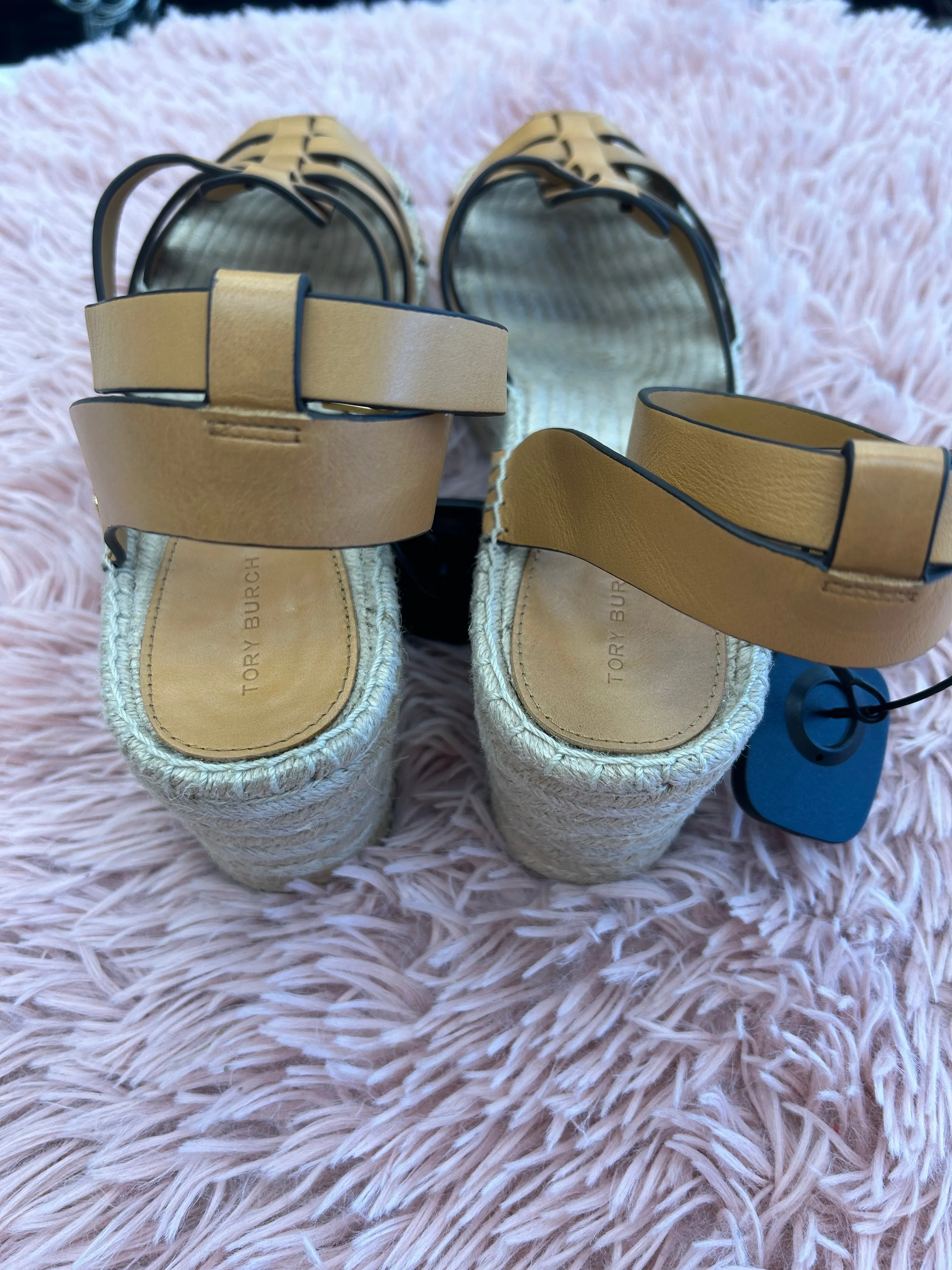 Sandals Heels Wedge By Tory Burch In Tan, Size: 10
