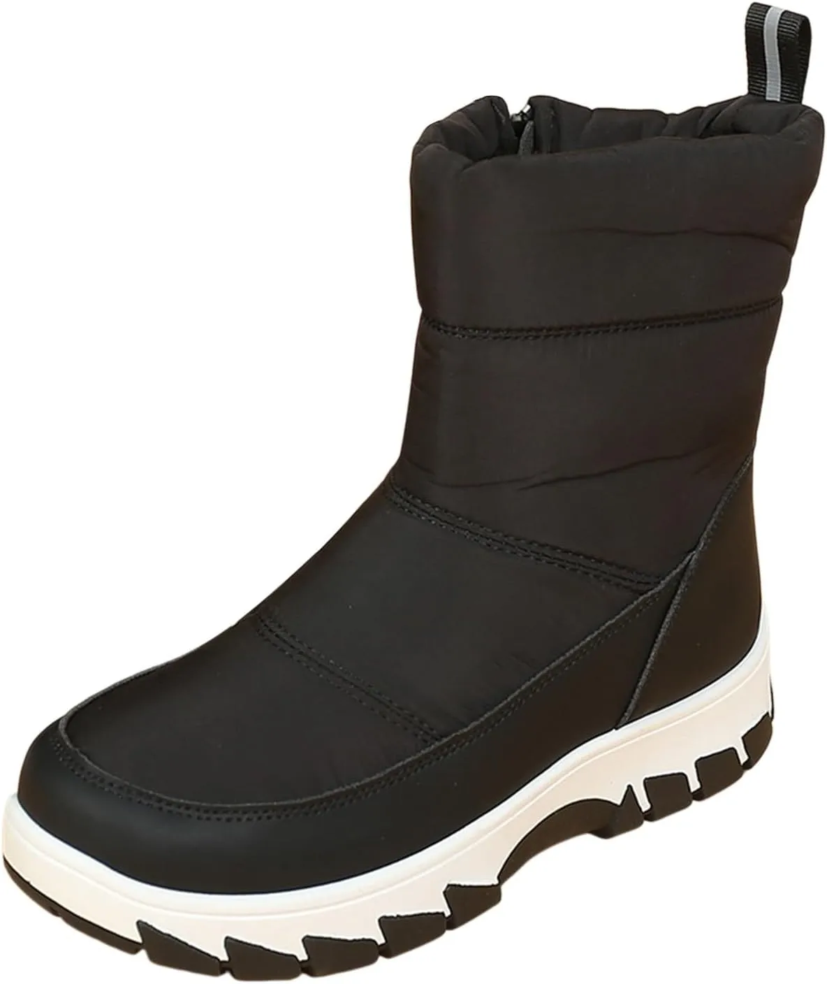 Winter Boots for Women Fur Lined Warm Winter Boots Mid Calf Waterproof Snow Boots Walking Boots