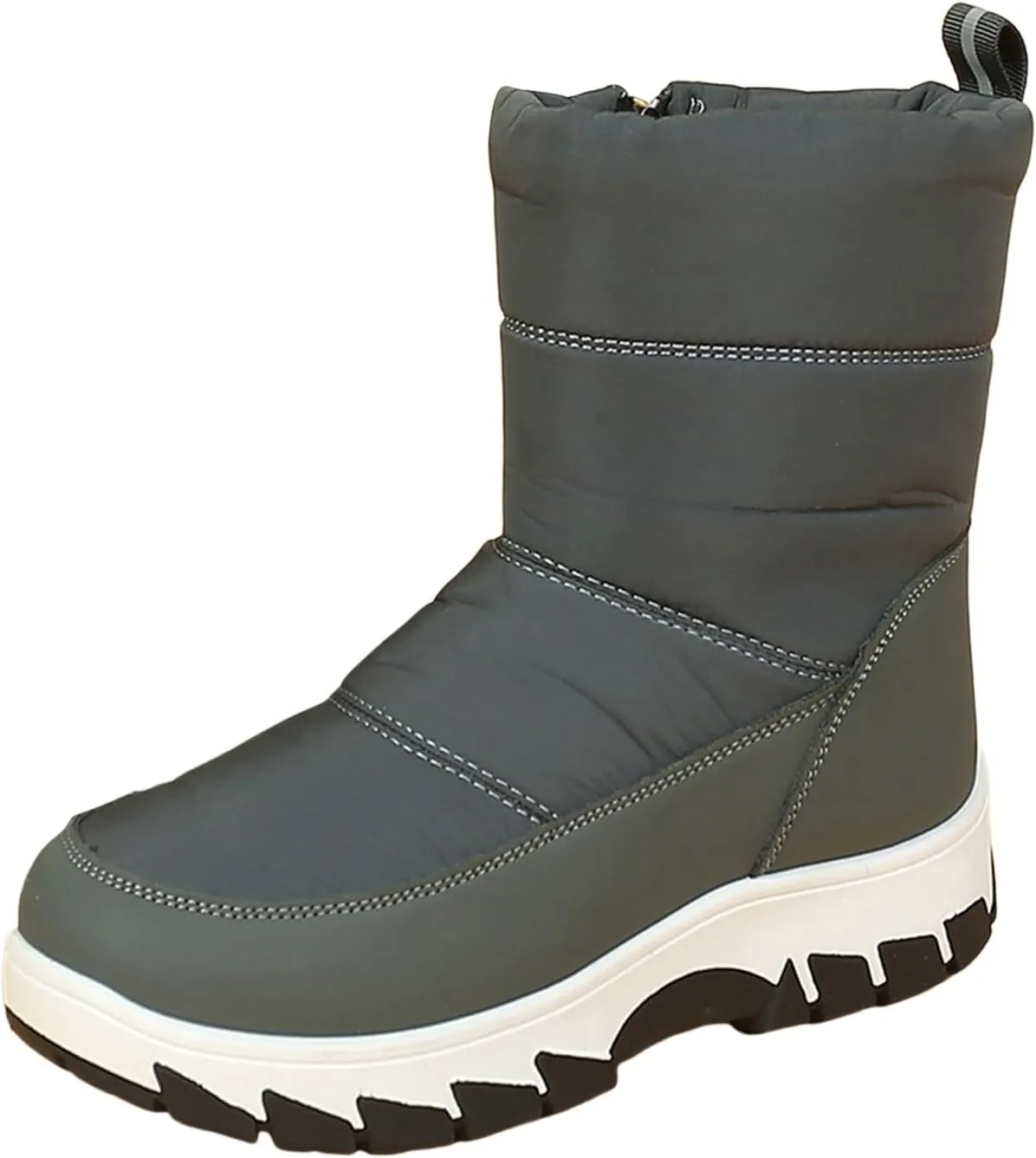 Winter Boots for Women Fur Lined Warm Winter Boots Mid Calf Waterproof Snow Boots Walking Boots