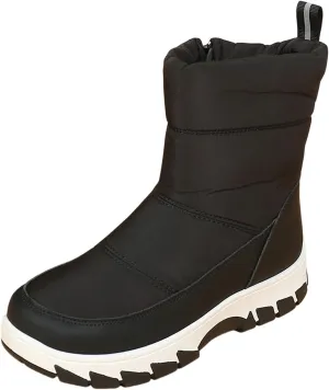 Winter Boots for Women Fur Lined Warm Winter Boots Mid Calf Waterproof Snow Boots Walking Boots