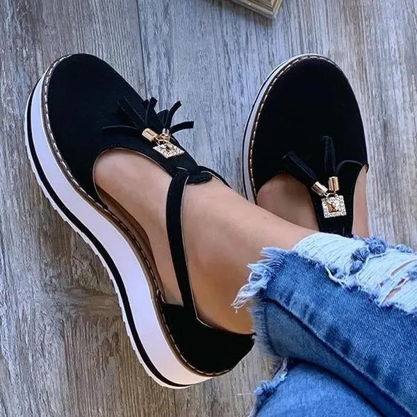 womens casual platform flat comfort shoes