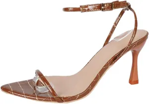 Womens Low Kitten Heels Sandals Pointed Open Toe High Heel Sandals Ankle Strap Stiletto Heels for Party Wedding
